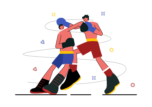 Atleta participando de boxe  Ilustração