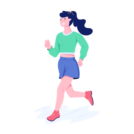 Atleta saliendo a caminar para correr  Ilustración