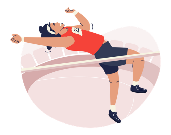 Saltador de atleta sobre la barra  Ilustración