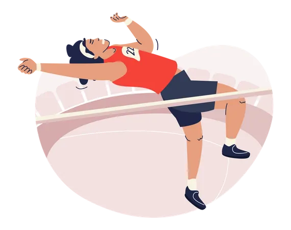 Saltador de atleta sobre la barra  Ilustración