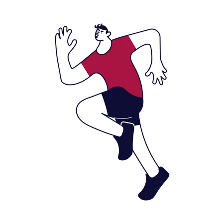 Homem atleta velocista correndo  Ilustração