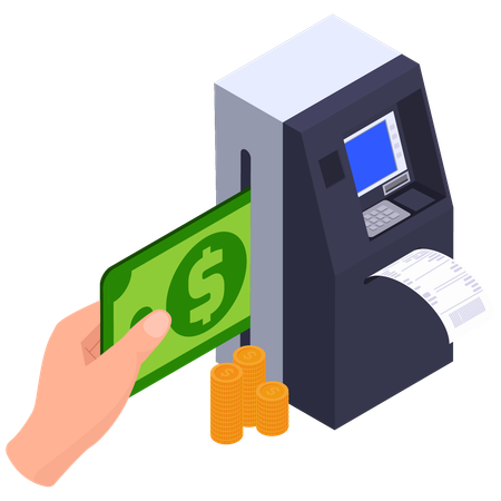ATM Cash Deposit  Illustration