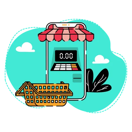 ATM machine from ecommerce app  Illustration
