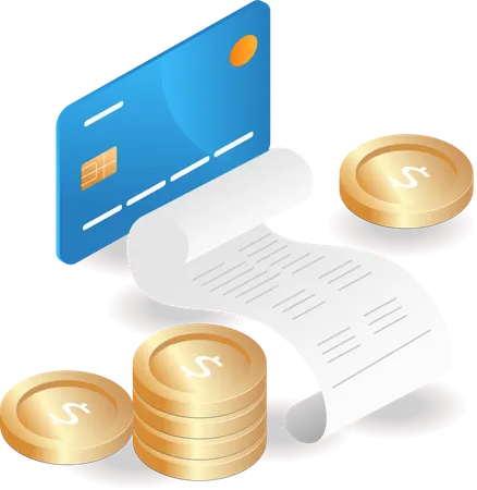 Payment Transaction With Atm Card Illustration