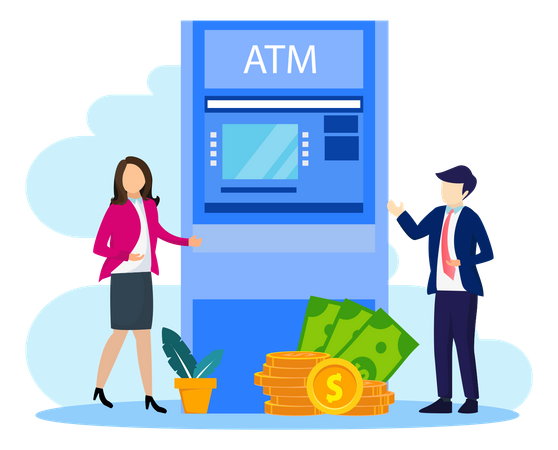 Atm Transaction  イラスト