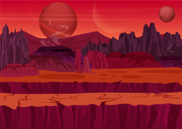 Atmosfera em Marte  Ilustração