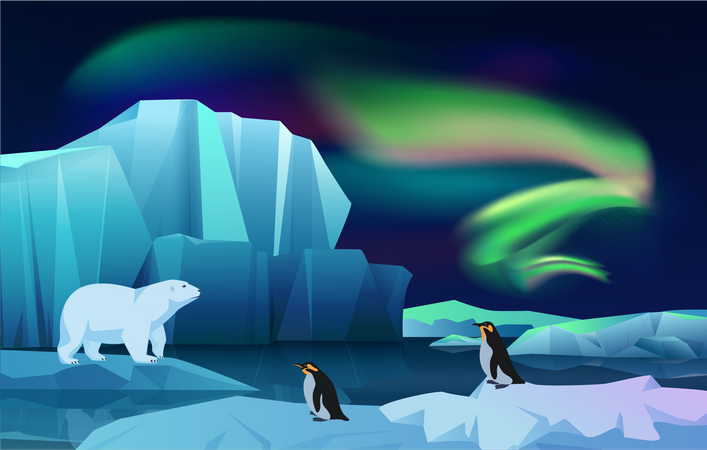 Atmósfera en la Antártida  Ilustración