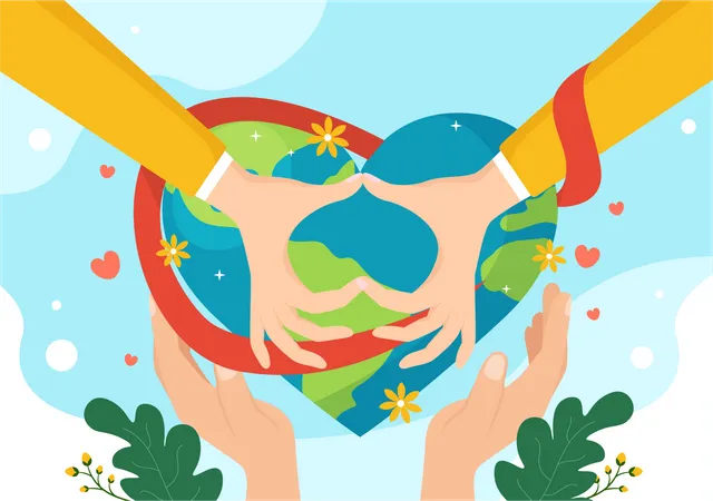 Feliz Ilustracao Vetorial Do Dia Mundial Da Bondade Em 13 De Novembro Com Terra E Amor Para Assistencia Caritativa Em Modelos De Fundo De Desenho Animado Plano Ilustração
