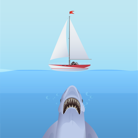 Atracción de tiburones  Ilustración