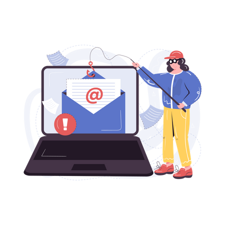 Attaque de phishing par courrier électronique  Illustration