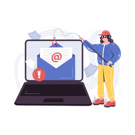 Attaque de phishing par courrier électronique  Illustration