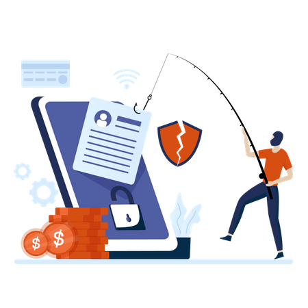Attaque de phishing mobile  Illustration