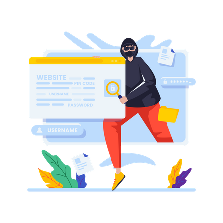 Attaque de phishing sur un site Web  Illustration