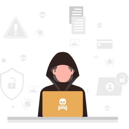Le Hacker Pirate Les Donnees Et Toutes Les Informations Illustration