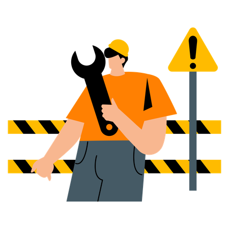 Attention for construction zone  Illustration