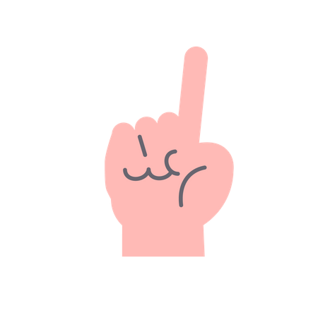 Attention hand gesture  Illustration