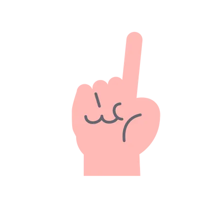 Attention hand gesture  Illustration