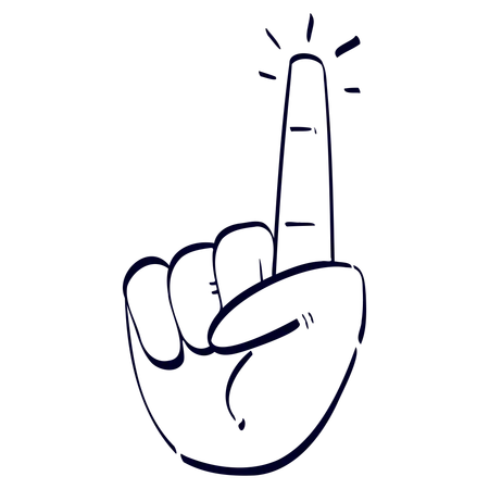 Attention Hand Gesture  Illustration