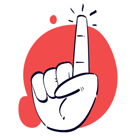 Attention Hand Gesture  イラスト