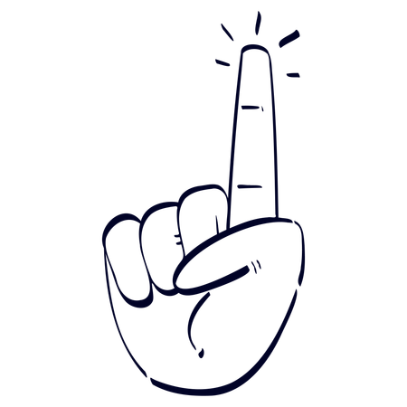 Attention Hand Gesture  イラスト