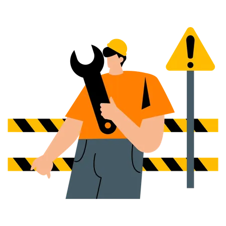 Attention à la zone de construction  Illustration