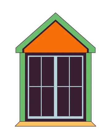 Attic window exterior  Illustration