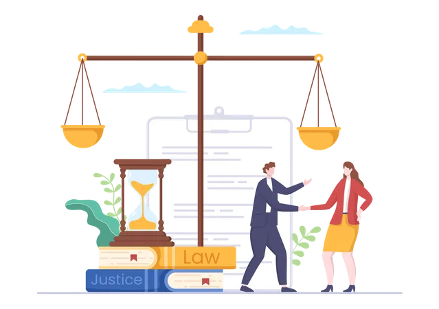 Attorney with client  Illustration