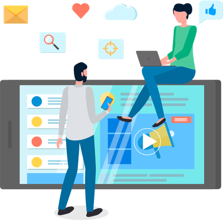 Attract customers for developing social websites  Illustration