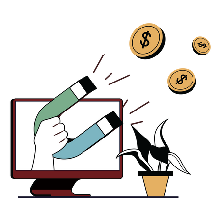 Attracting money  Illustration