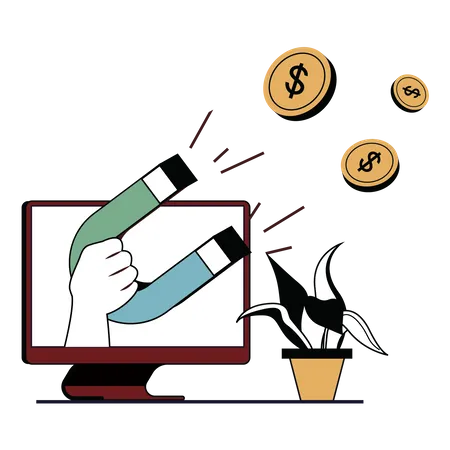 Attracting money  Illustration