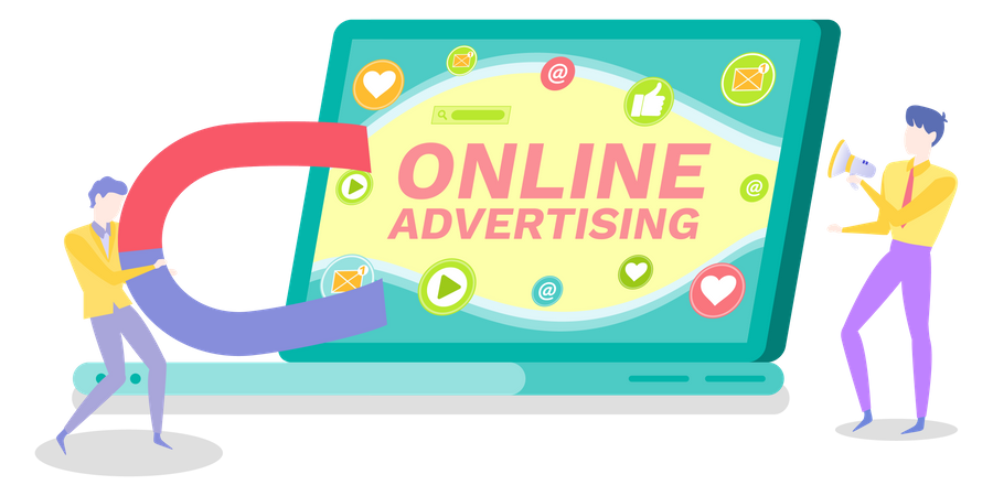 Attracting online advertising Illustration