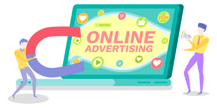 Attracting online advertising  Illustration