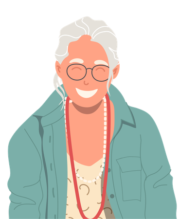 Attractive elderly woman showing fashion  Illustration