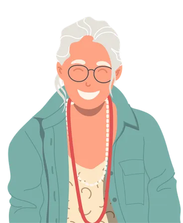 Attractive elderly woman showing fashion  Illustration