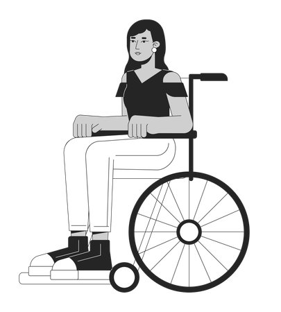 Attractive girl in wheelchair  Illustration