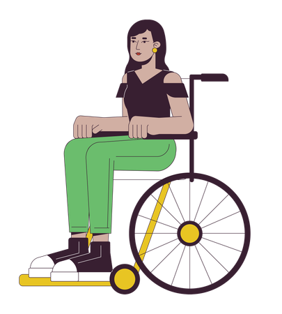 Attractive girl in wheelchair  Illustration