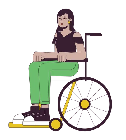 Attractive girl in wheelchair  Illustration