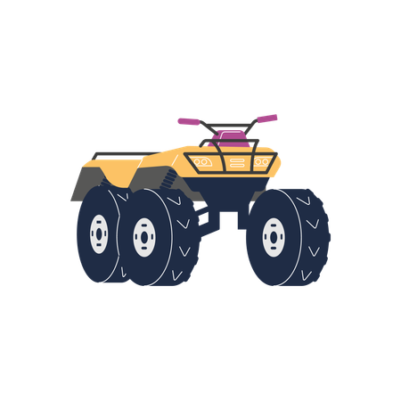 ATV or quad bike, travel motorcycle vehicle  Illustration