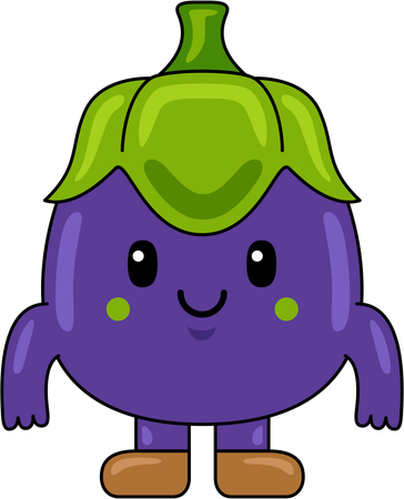 Aubergine Mascot  Illustration