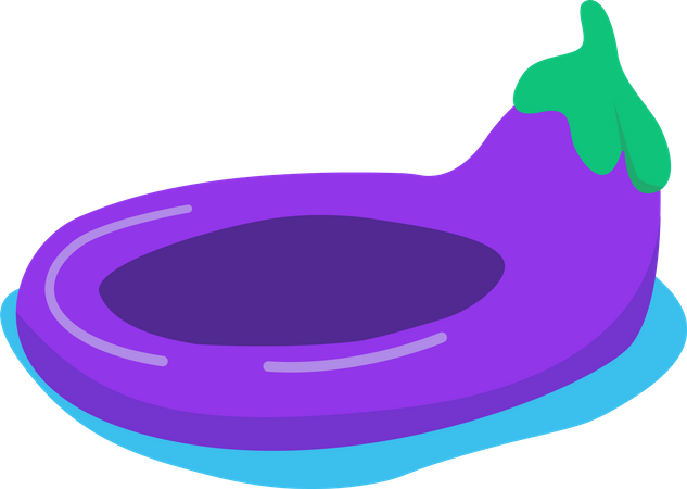 Aubergine shaped air mattress  Illustration