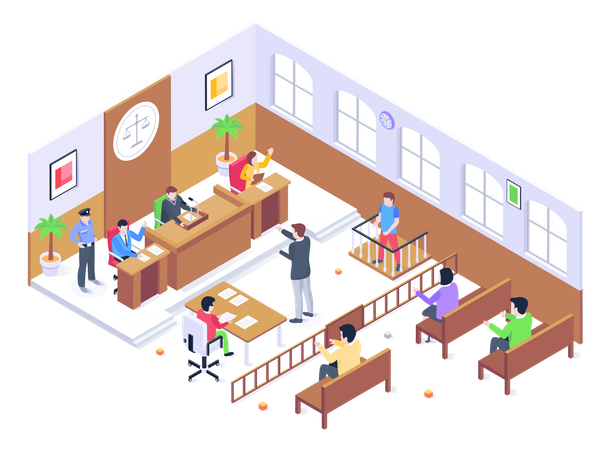 Audience du tribunal  Illustration