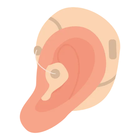 Máquina de audífonos para oídos  Ilustración
