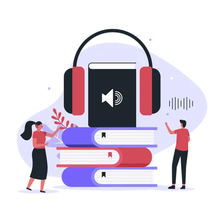 Flat Illustration Of Audio Book Concept Illustration For Websites Landing Pages Mobile Applications Posters And Banners Illustration