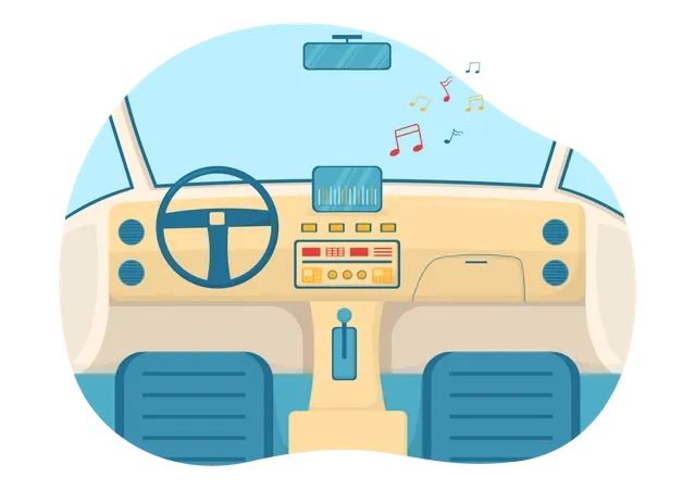 Áudio do carro  Ilustração