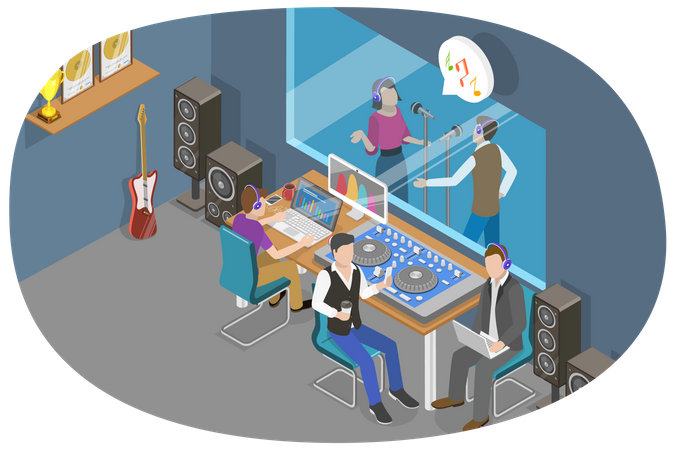 Audio Production Studio  Illustration