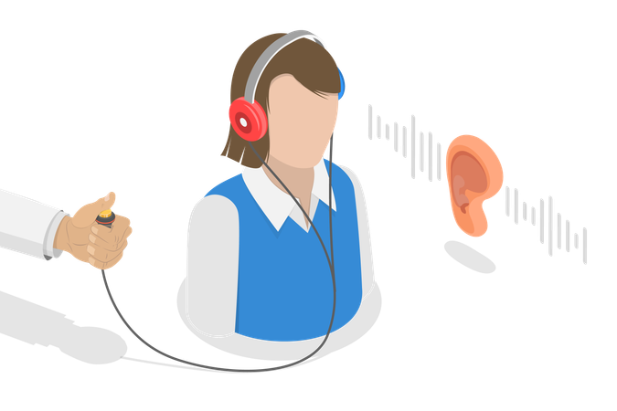 Audiologist Audiometry Hearing Test Screening  Illustration