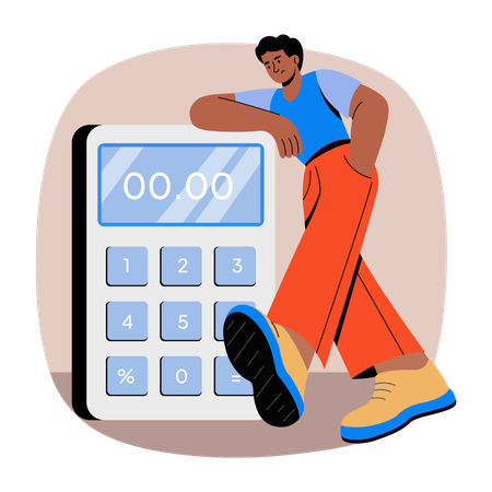 El auditor experto calcula los gastos  Ilustración