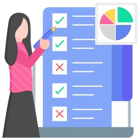 Aufgabenmanagement durch Geschäftsfrau  Illustration