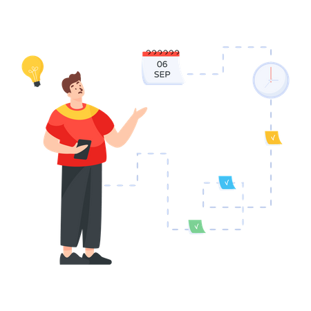 Aufgabenplanung durch den Arbeitgeber  Illustration