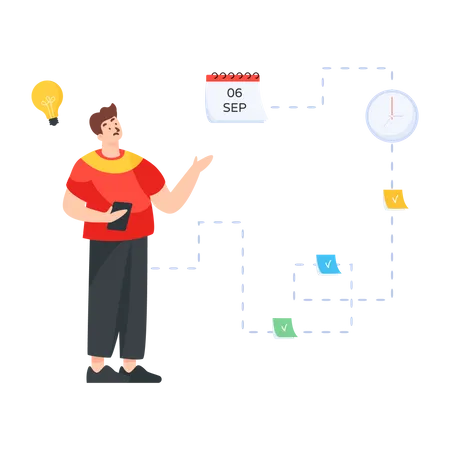 Aufgabenplanung durch den Arbeitgeber  Illustration